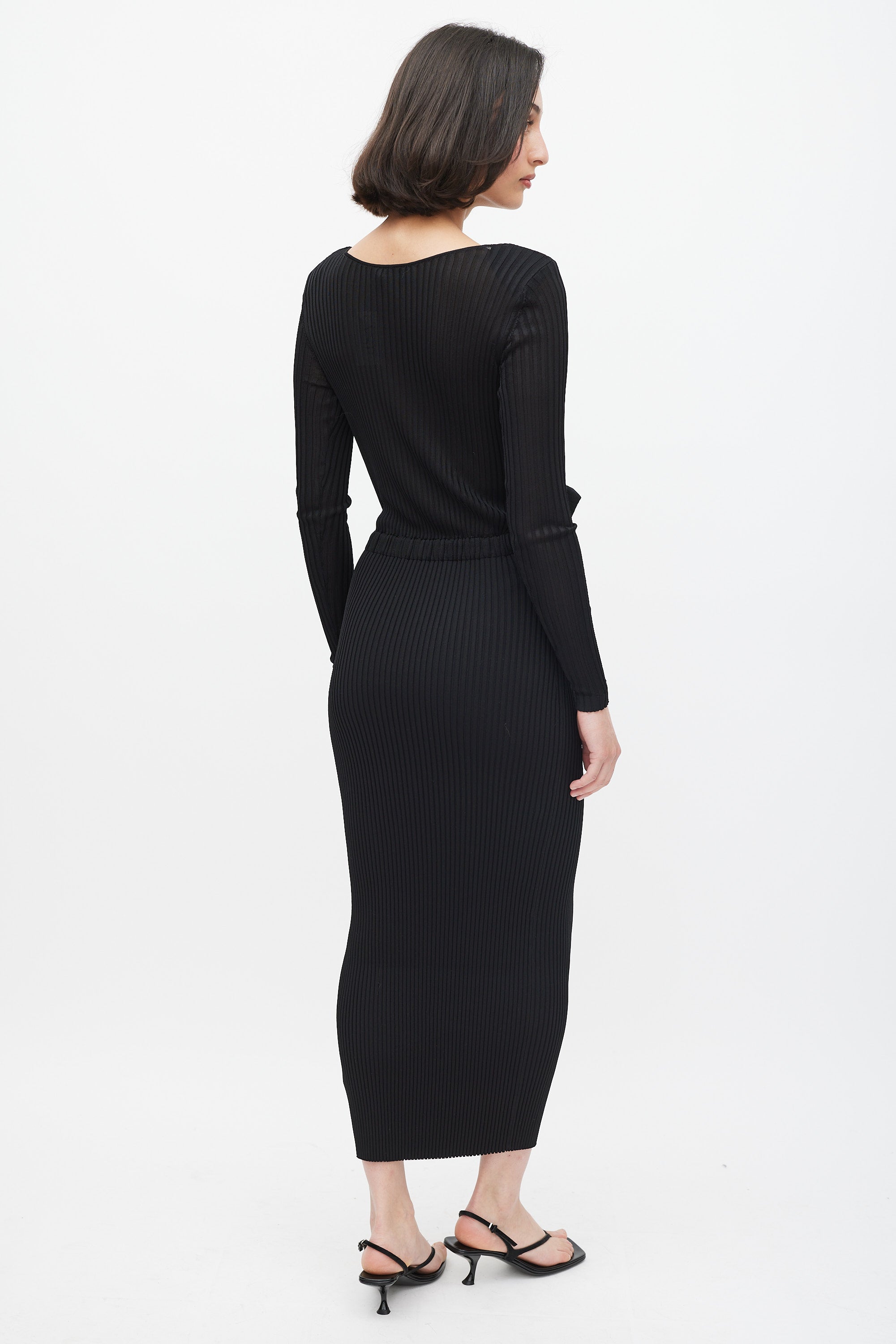 self portrait cutout ribbed knit midi dress SELF-PORTRAIT Cutout Ribbed-Knit Midi Dress
