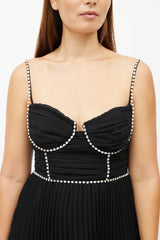 Self-Portrait Black Tiered Jewel Chiffon Dress