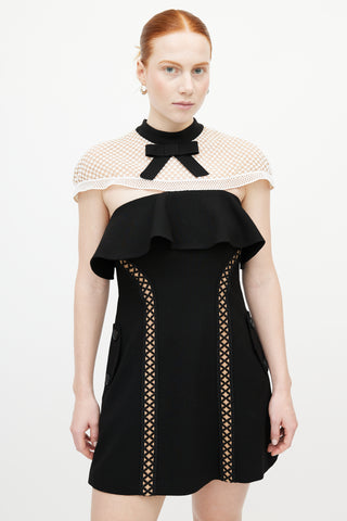 Self-Portrait Black & White Lace Bow Dress