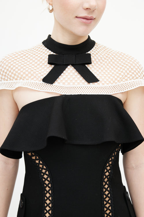 Self-Portrait Black & White Lace Bow Dress