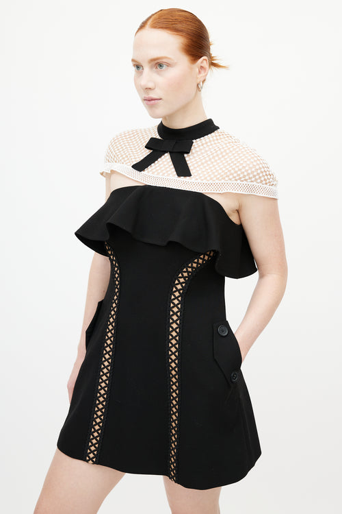Self-Portrait Black & White Lace Bow Dress