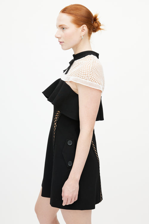 Self-Portrait Black & White Lace Bow Dress