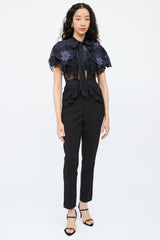 Self-PortraitBlack & Navy Lace Maxi Jumpsuit