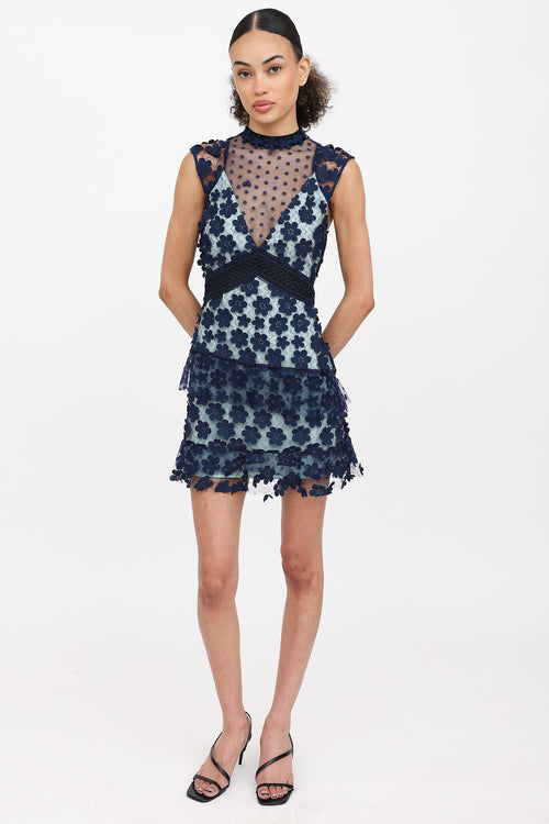 Lace Aplique Mini Dress