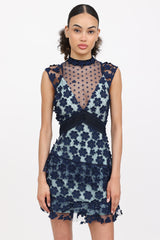 Self-Portrait Lace Aplique Mini Dress