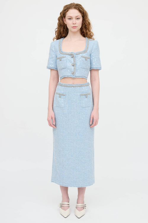 Self-Portrait Tweed Embellished Co-Ord Set