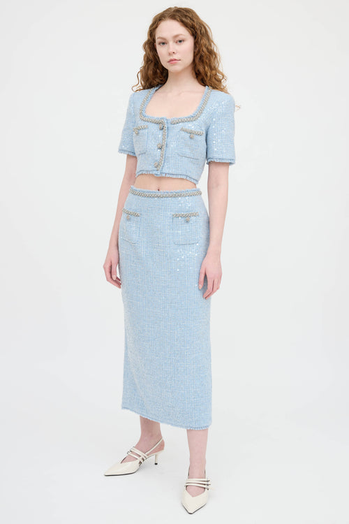 Self-Portrait Tweed Embellished Co-Ord Set