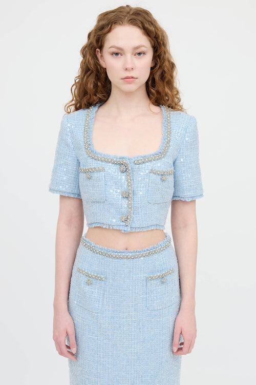 Self-Portrait Tweed Embellished Co-Ord Set