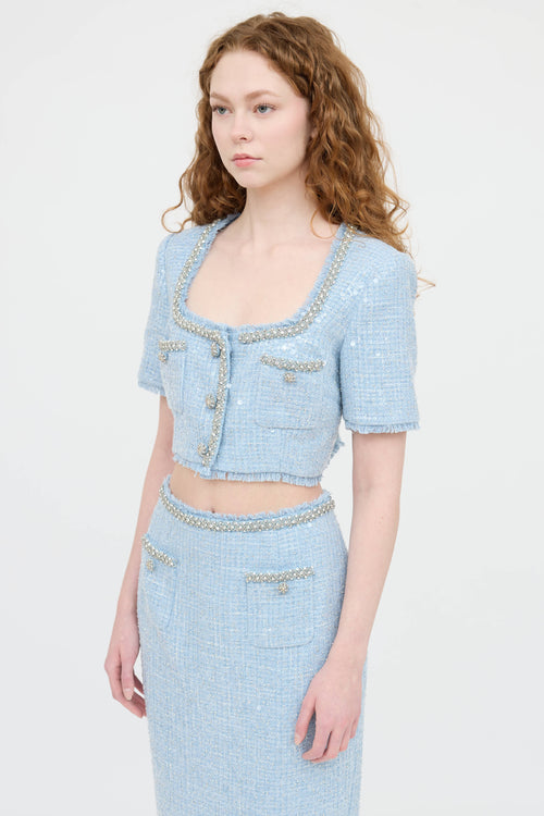 Self-Portrait Tweed Embellished Co-Ord Set