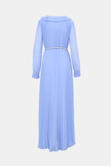 Self-Portrait Chiffon Pleated Maxi Dress