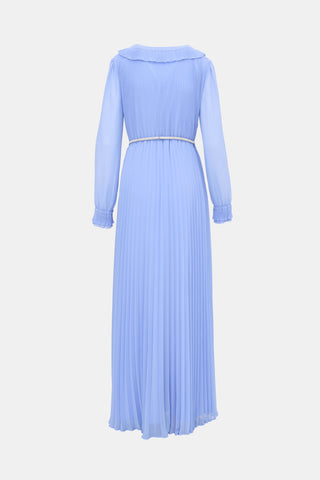Self-Portrait Chiffon Pleated Maxi Dress