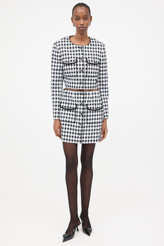 Self-Portrait Cropped Gingham Jacket