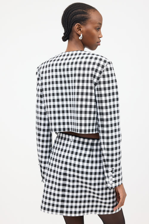 Self-Portrait Cropped Gingham Jacket