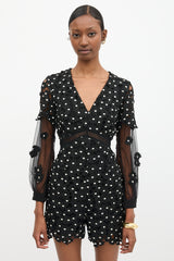 Self-Portrait Daisy Dot Lace Romper
