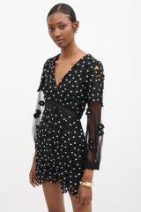 Self-Portrait Daisy Dot Lace Romper
