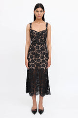 Self-Portrait Fine Lace Midi Dress