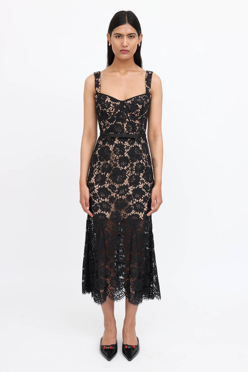 Self-Portrait Fine Lace Midi Dress