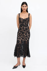 Self-Portrait Fine Lace Midi Dress