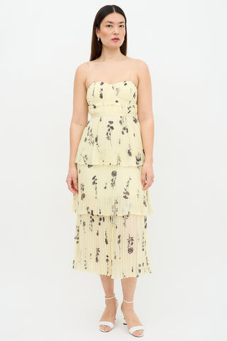 Self-Portrait Floral Tiered Midi Dress