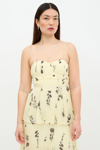 Self-Portrait Floral Tiered Midi Dress