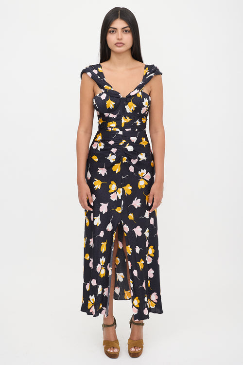Self-Portrait Floral Off Shoulder Bustier Dress