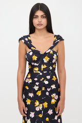 Self-Portrait Floral Off Shoulder Bustier Dress