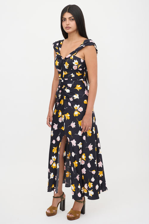 Self-Portrait Floral Off Shoulder Bustier Dress