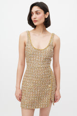 Self-Portrait Gold & Mulitcolour Tinsel Boucle Dress & Jacket Set