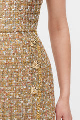 Self-Portrait Gold & Mulitcolour Tinsel Boucle Dress & Jacket Set