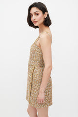 Self-Portrait Gold & Mulitcolour Tinsel Boucle Dress & Jacket Set