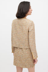 Self-Portrait Gold & Mulitcolour Tinsel Boucle Dress & Jacket Set