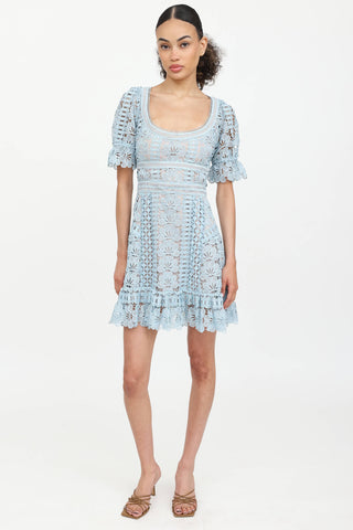Self-Portrait Guipure Lace Mini Dress