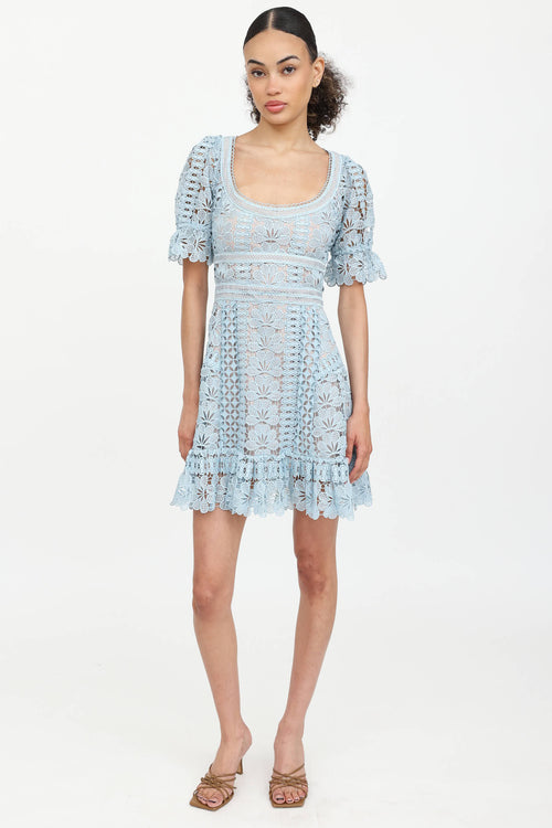 Self-Portrait Guipure Lace Mini Dress