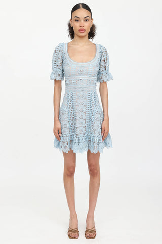 Self-Portrait Guipure Lace Mini Dress