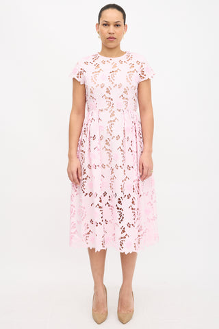 Self-Portrait Guipure Lace Peony Dress