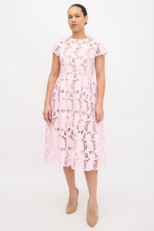 Self-Portrait Guipure Lace Peony Dress