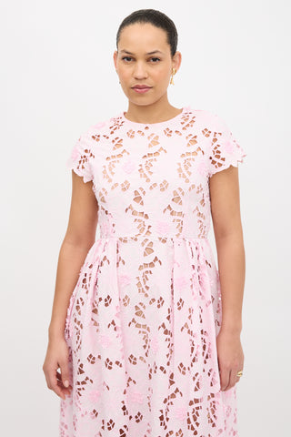 Self-Portrait Guipure Lace Peony Dress