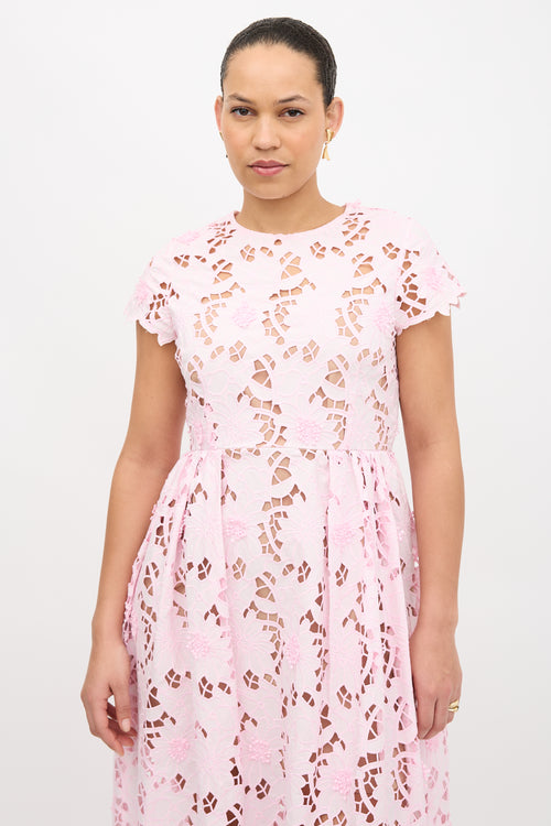 Self-Portrait Guipure Lace Peony Dress