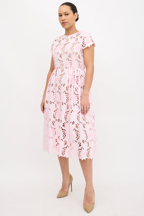 Self-Portrait Guipure Lace Peony Dress