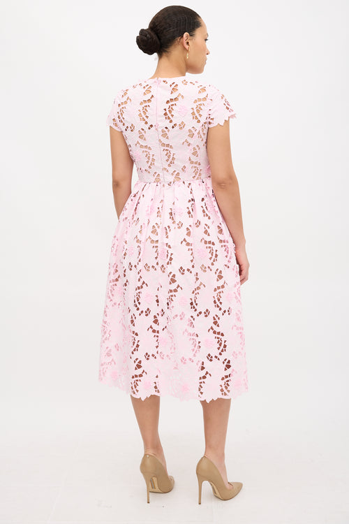 Self-Portrait Guipure Lace Peony Dress