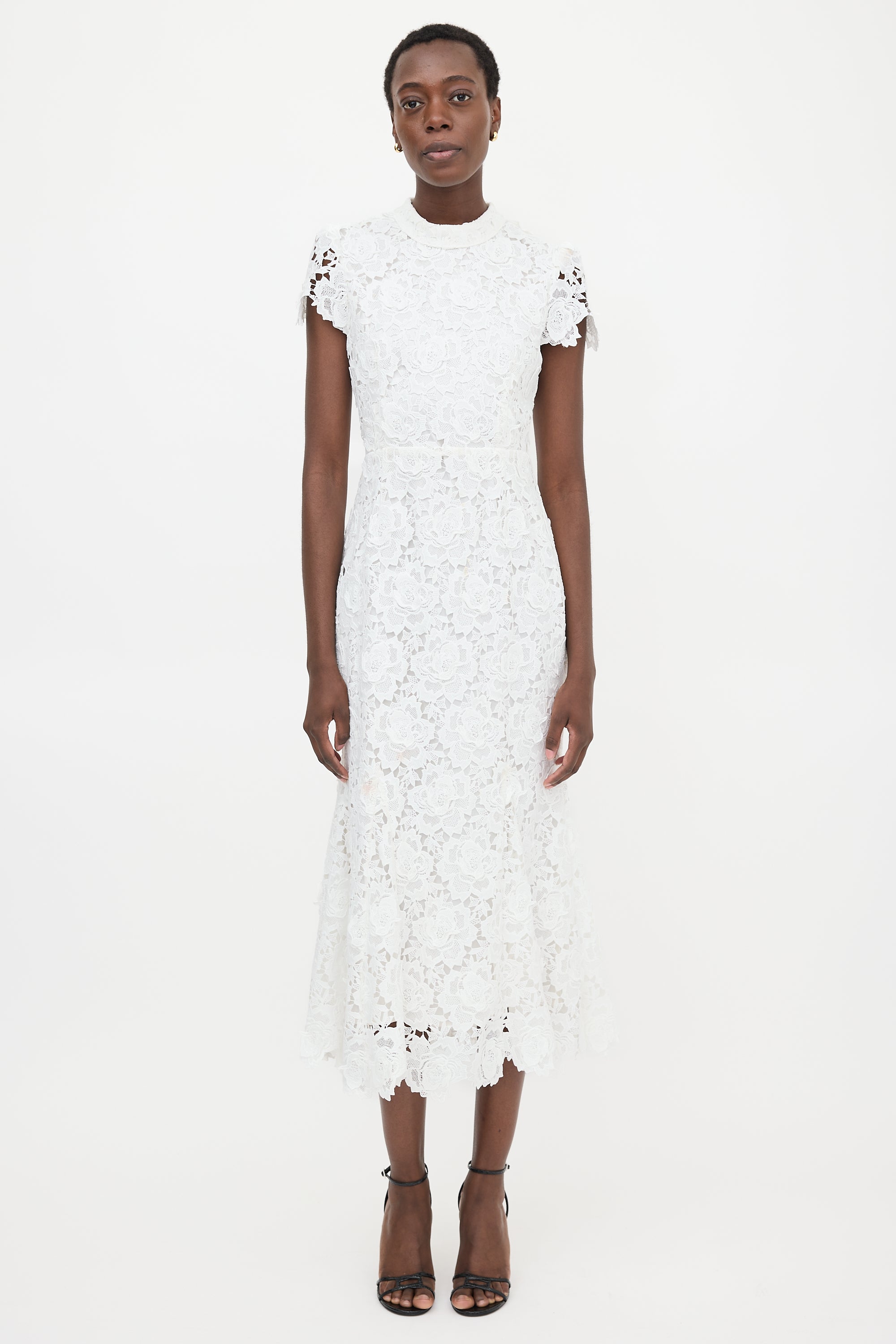self portrait off the shoulder guipure lace midi dress Self-Portrait Women's Blue Guipure Lace Midi Dress