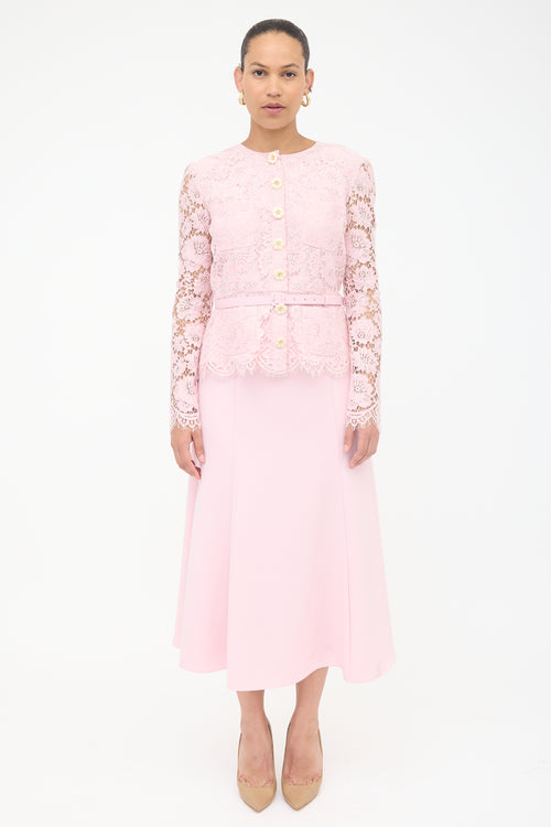 Self-Portrait Lace Tailored Midi Dress