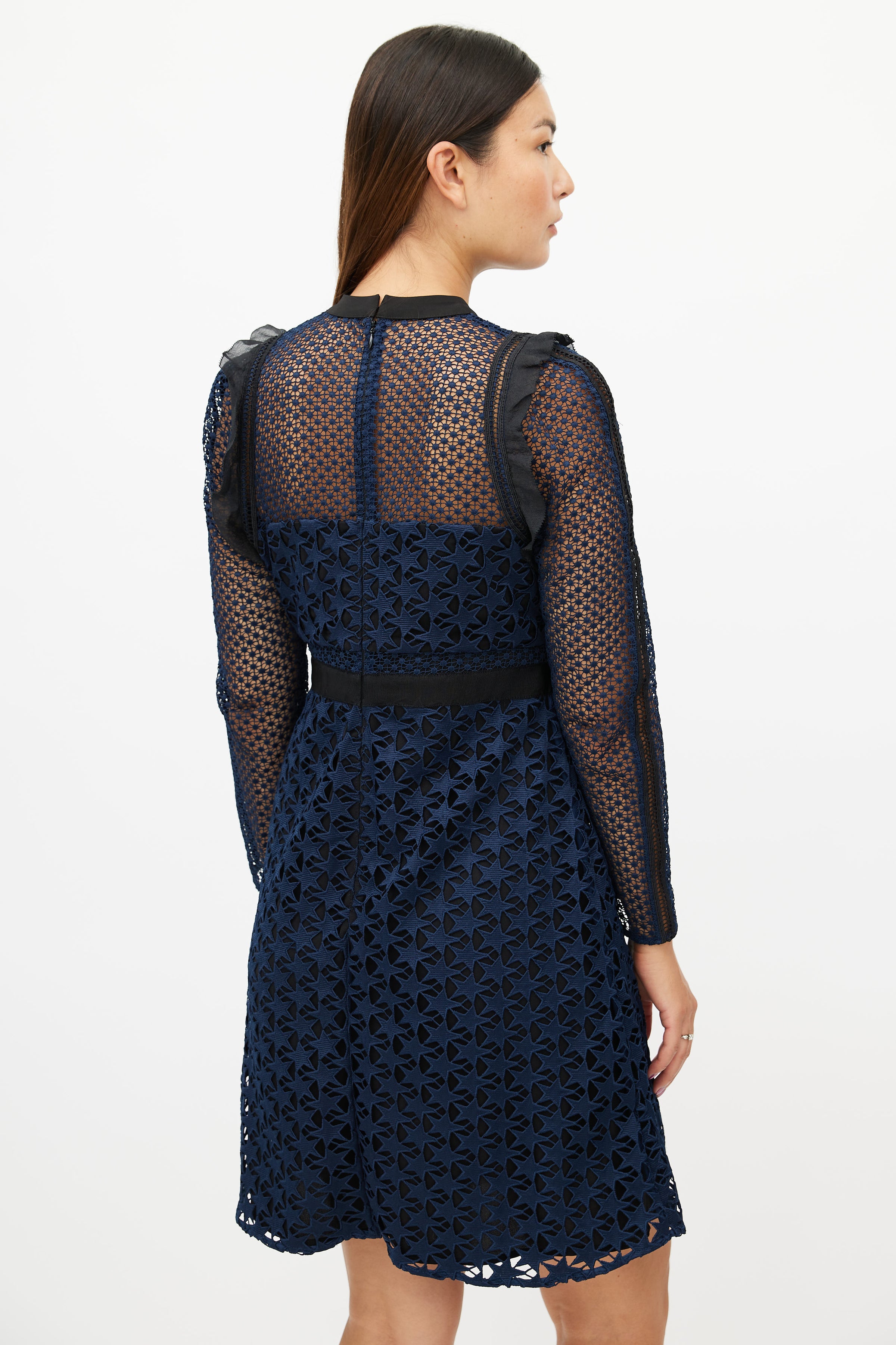 Self-Portrait // Navy Star Lace Dress VSP Consignment Self-Portrait // Navy Star Lace Dress VSP Consignment