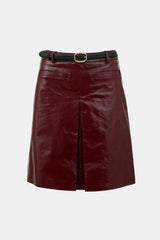 Self-Portrait Patent Leather Belted Skirt