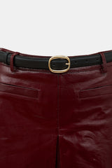 Self-Portrait Patent Leather Belted Skirt