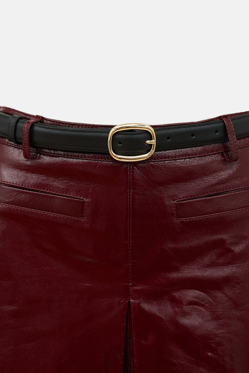 Self-Portrait Patent Leather Belted Skirt
