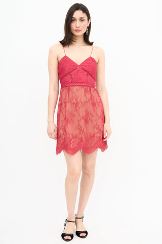 Self-Portrait Pleated Lace Dress