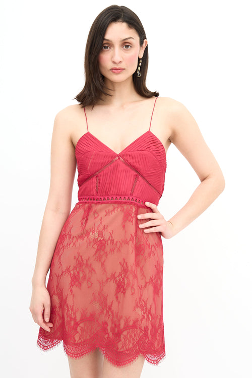 Self-Portrait Pleated Lace Dress