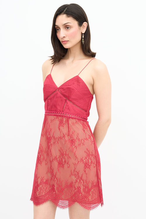 Self-Portrait Pleated Lace Dress