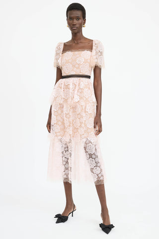 Self-Portrait Lace Tiered Dress